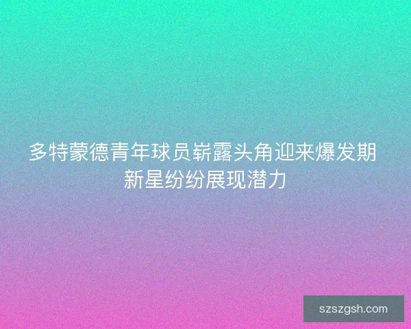 多特蒙德青年球员崭露头角迎来爆发期 新星纷纷展现潜力